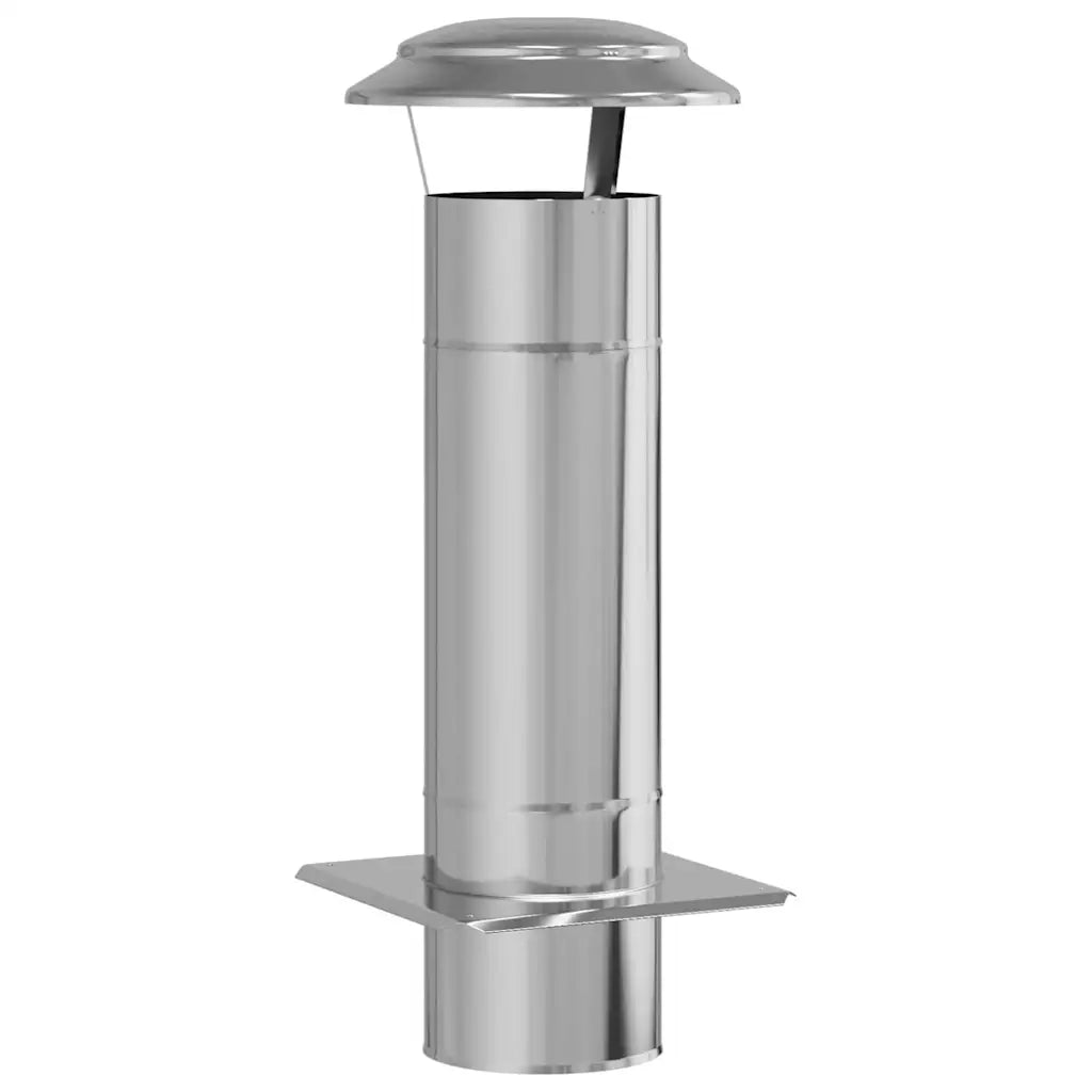 vidaXL Estensione Camino Argento 25 x 25 x 65 cm Acciaio inossidabile
