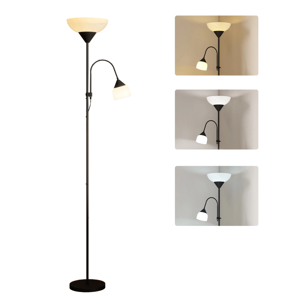 Lampada da terra con 3 temperature colore e collo flessibile ¨C Minimal ¨C Nero