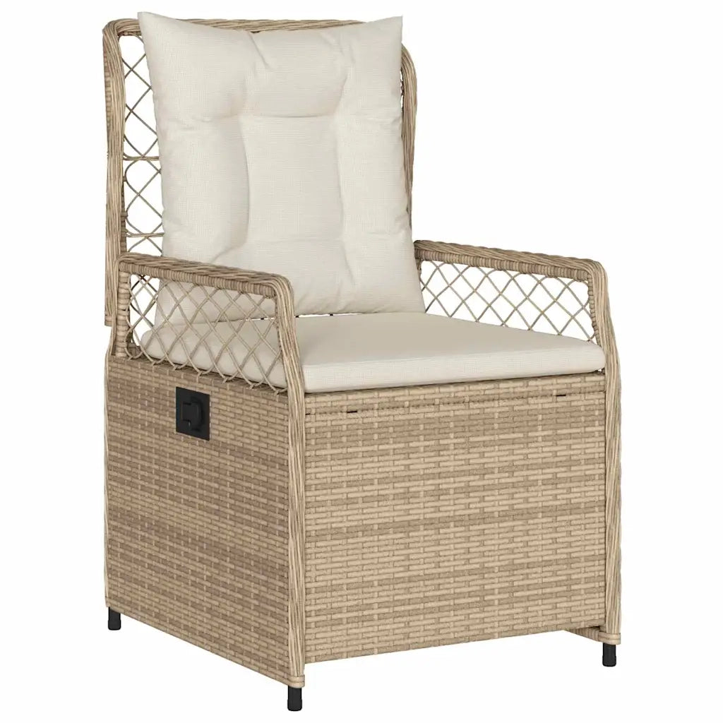 Set da Pranzo per Giardino 3 pcs Beige e Bianco Crema
