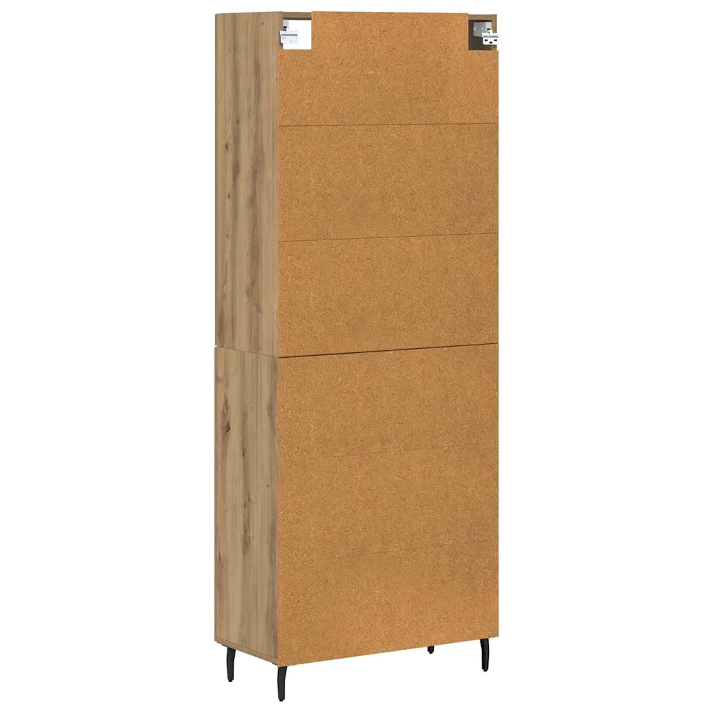 Credenza 2 pcs Legno vecchio Legno Stratificato e Vetro 3403184