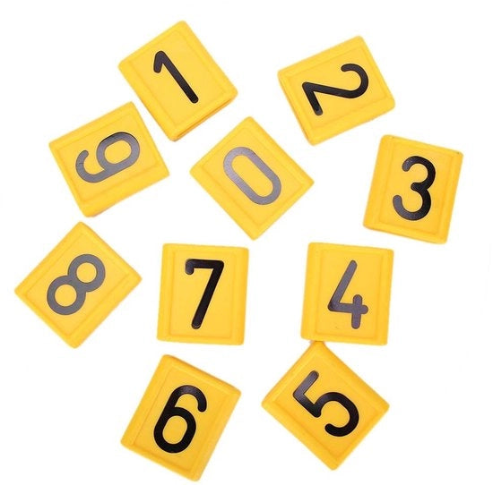 Identificatietag per Animali da Corte 10 Pezzi - Materiale Plastico - Per Bovini/Agnelli - Sostenibile - Dimensioni 5,8x5,2x1,6cm