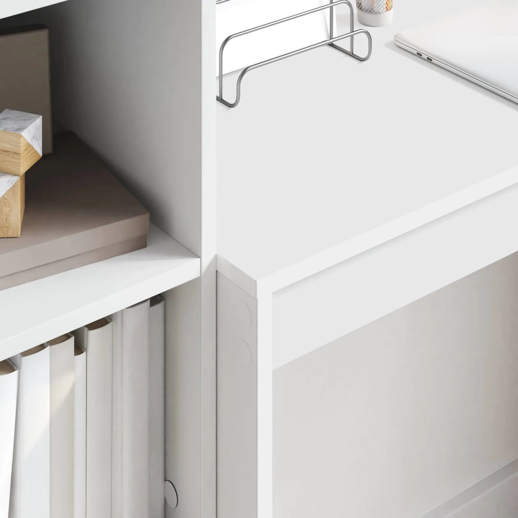 Scrivania con cassetto con lo scaffale 2 pcs Bianco 3337321