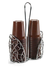 PORTABICCHIERI IN METALLO SILVER 16 X 8 X 27 CM