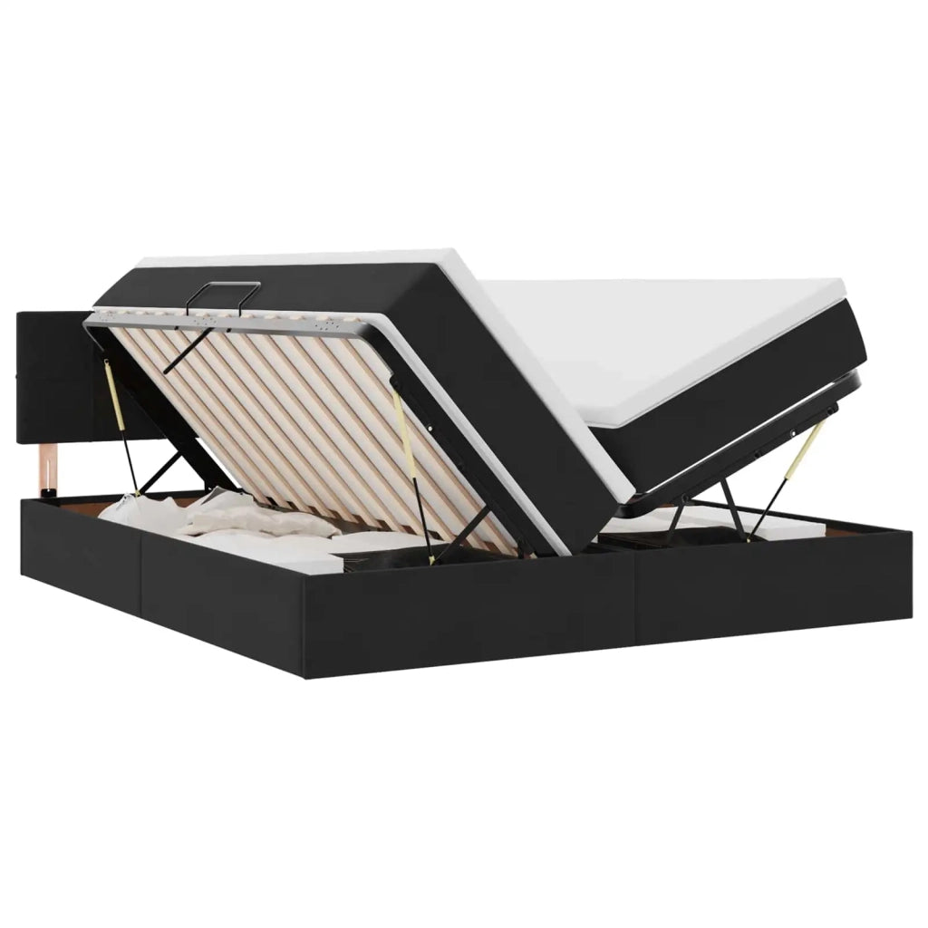 Letto con Contenitore con materasso Nero 100 x 200 cm