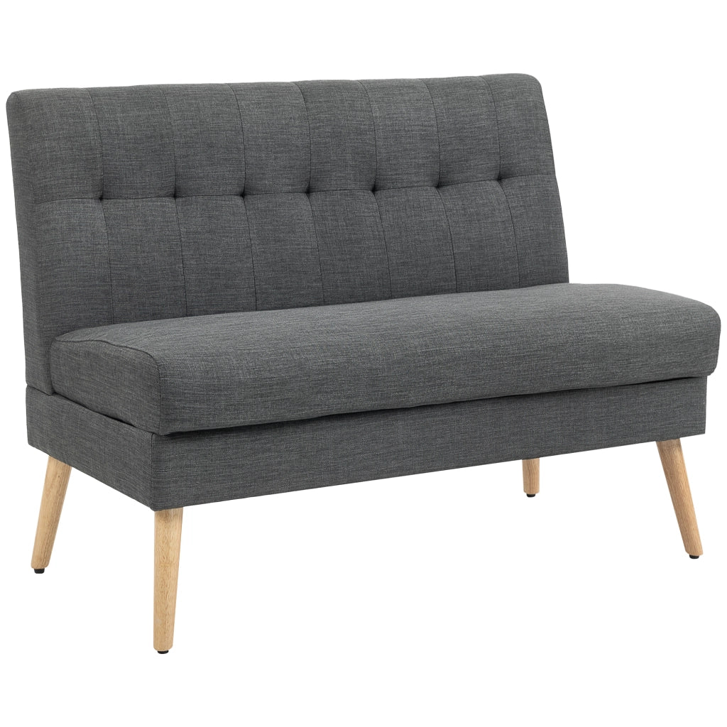 Divano 2 posti ¨C Minimal ¨C grigio tessuto legno