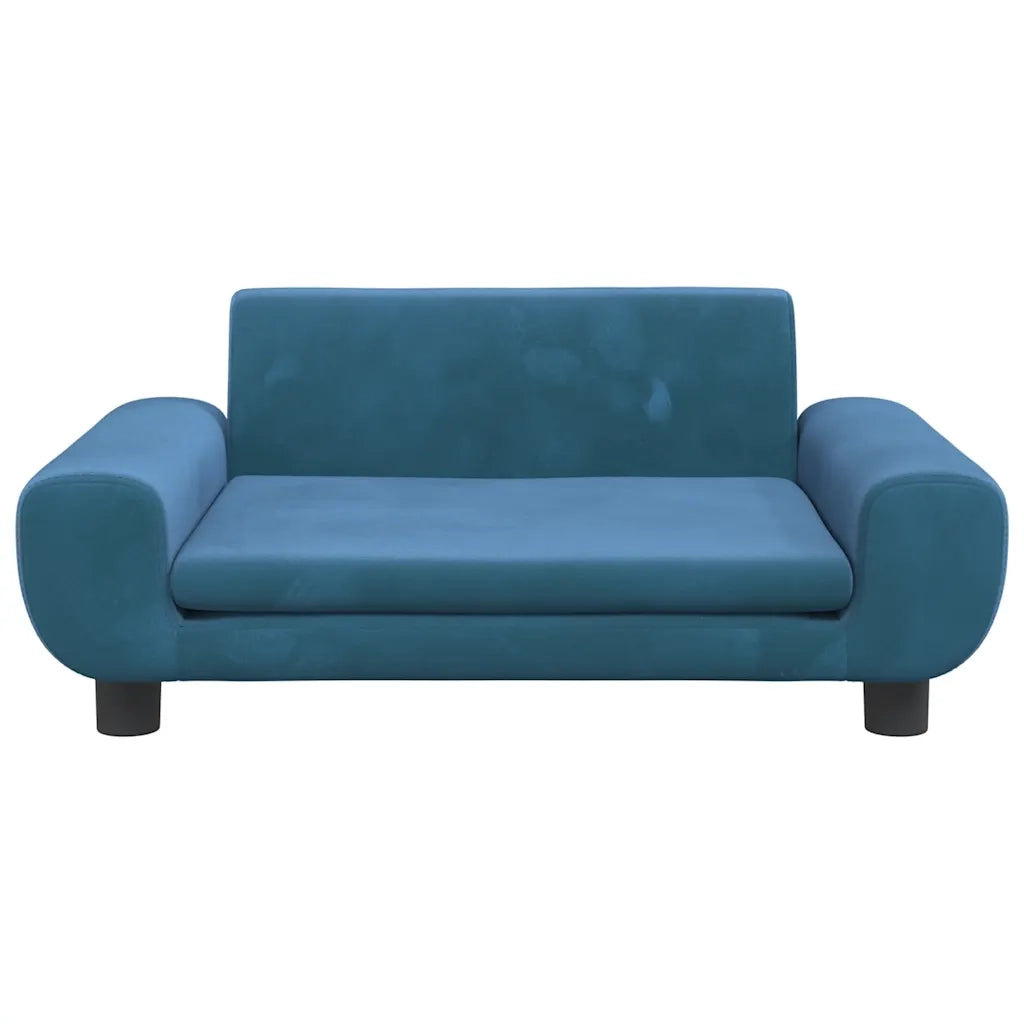 Divano per Bambini-Sofa-Divanetto Blu 70x45x33 cm in Velluto