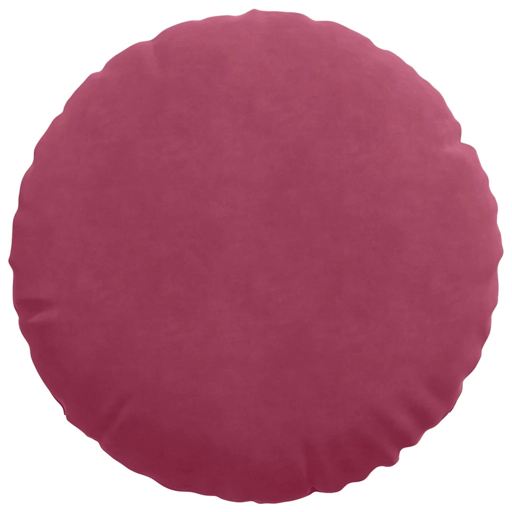 Cuscini per Seduta 2 pcs Rosso Vino Ø50 x 19 cm Velluto 42014179