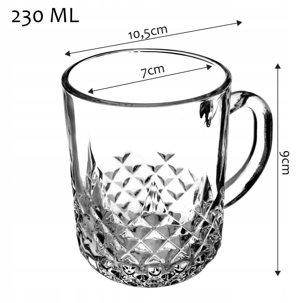 Set di 6 bicchieri da tè e caffè KADAX da 230 ml con manico.