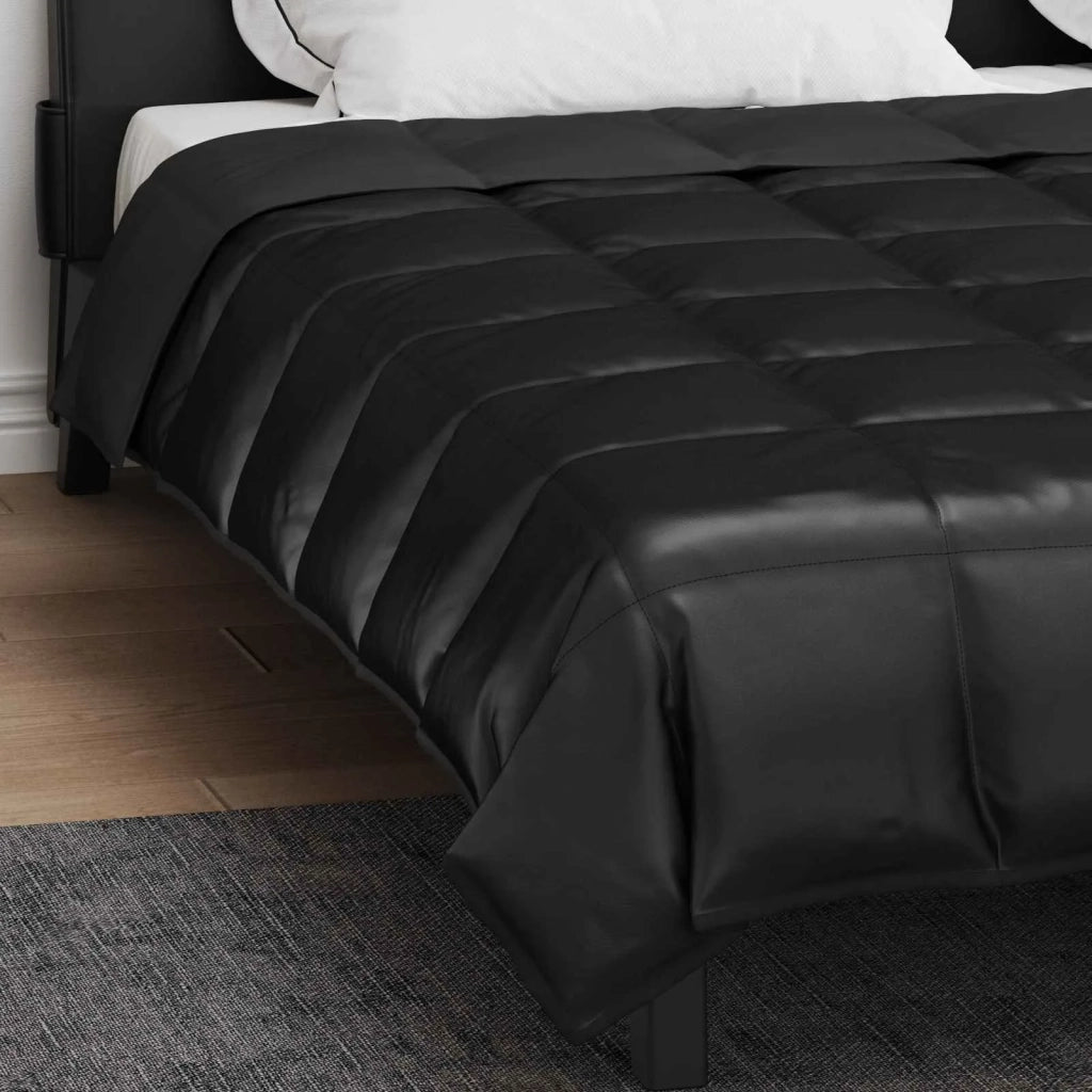 Piumone | Duvet Completo Annuale Nero 220 x 240 cm Satin e Micropile