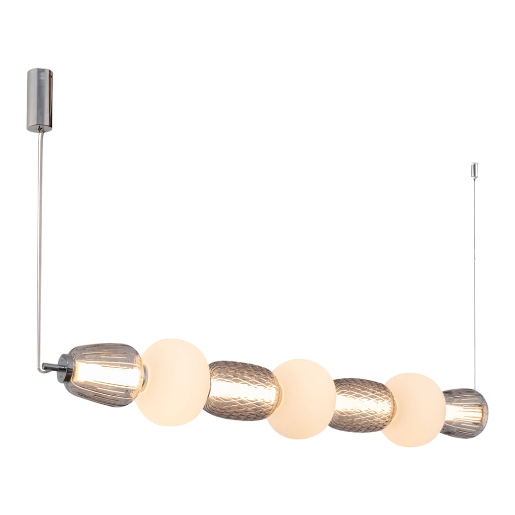 Lampada a sospensione Caro cromata vetro LED 42W Milagro