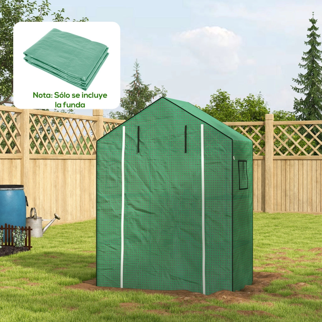 Serra da Giardino ¨C Minimal ¨C Verde 140x73x190 cm con Finestra e Porta a Zip Anti-UV