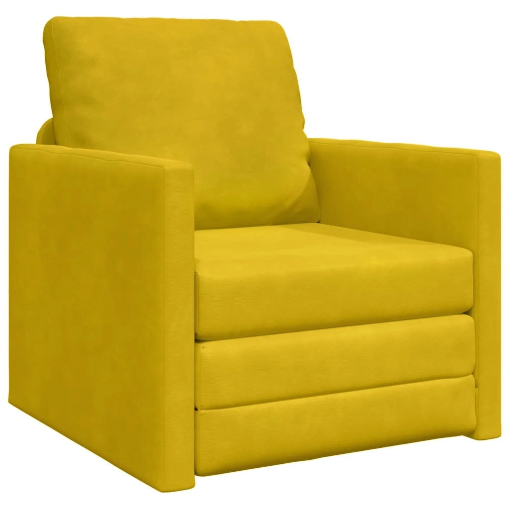 Divano letto Giallo Scuro 74 x 77 x 81 cm Velluto 4106618