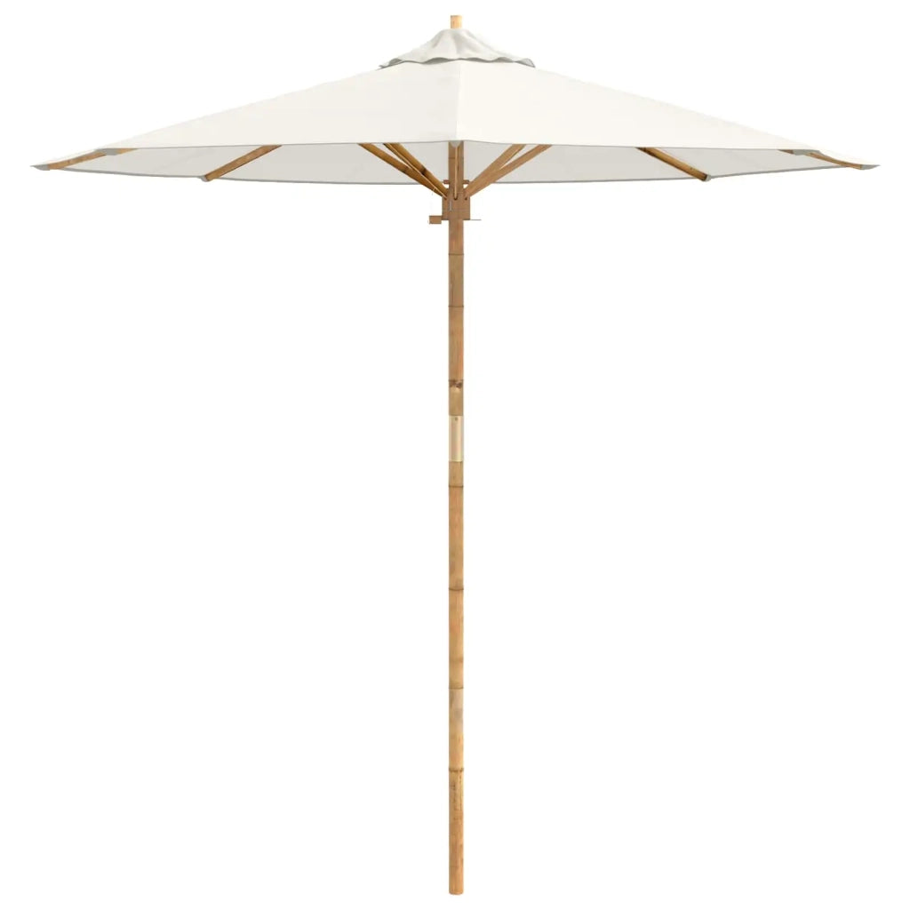 Ombrello da giardino Bianco Crema Ø 217 x 230 cm Bambù 4108081