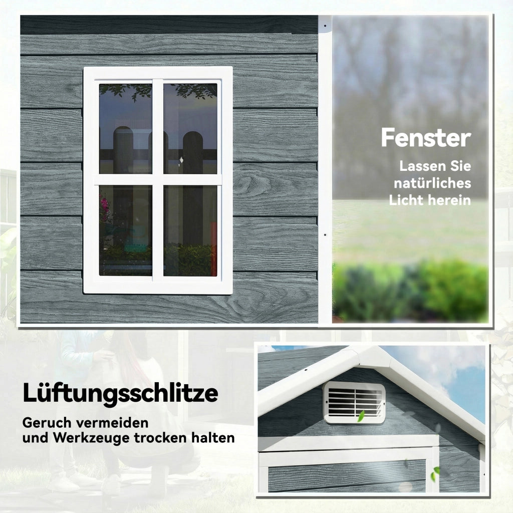 Casetta da Giardino ¨C Minimal ¨C 1.1 m2 in Legno con Finestra Grigia