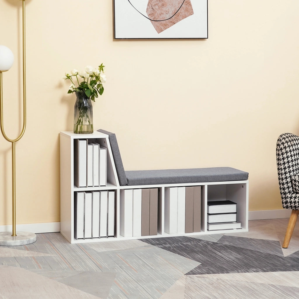 Libreria a 5 Ripiani Aperti ¨C zephmum ¨C Legno, Grigio, 108x30x60 cm