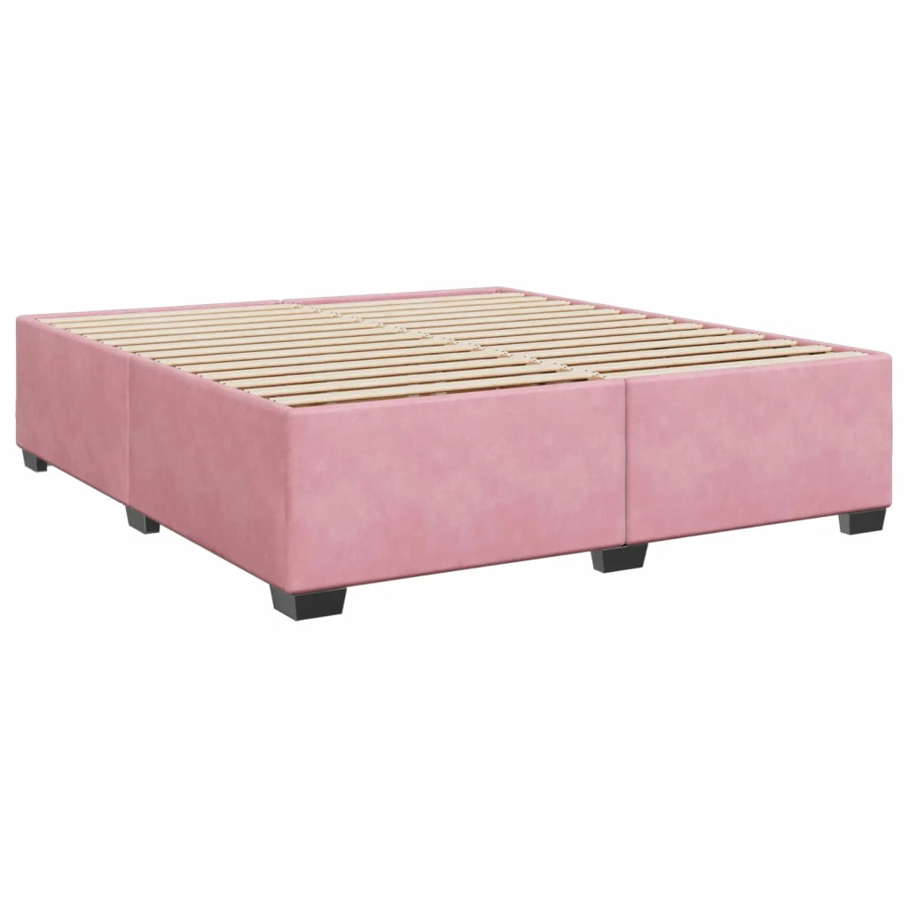 Letto con Box Spring, Materasso e LED Rosa 200 x 200 cm Velluto 3452245