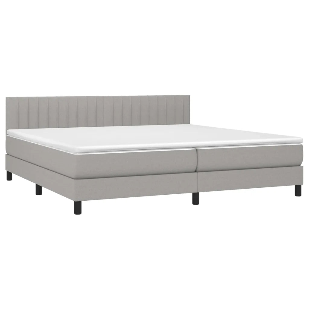 Letto a Molle Materasso e LED Grigio Chiaro 200x200 cm Tessuto 3133341