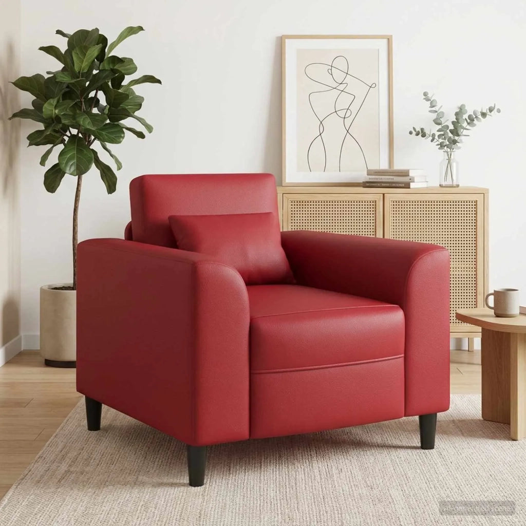 Poltrona Rosso Vino Similpelle 42042470