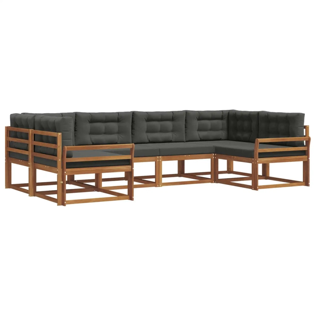 Set di divani da esterno con cuscino 6 pcs Naturale e Antracite 3368070