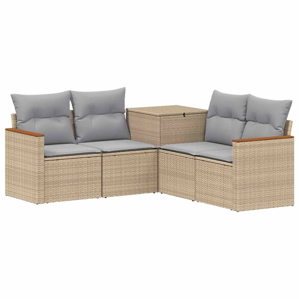 Set di divani 5 pz Beige e Grigio Chiaro 3447941