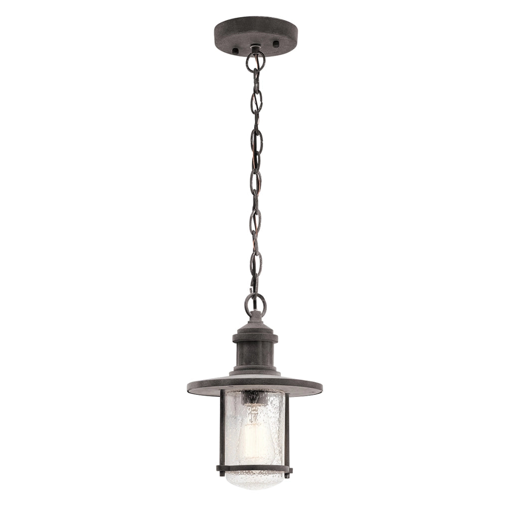 Lampada sospensione esterna retro zinco E27 60W Riverwood