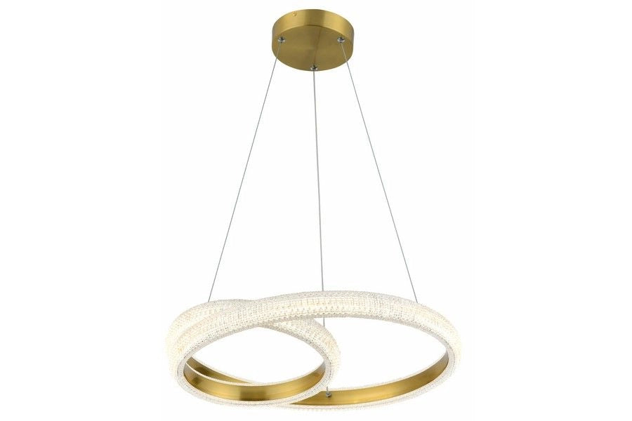 Lampada a sospensione glamour oro cristalli LED 36W
