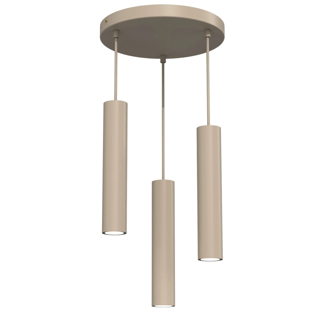 Lampada sospensione Raito 3xGU10 beige metallo tubi
