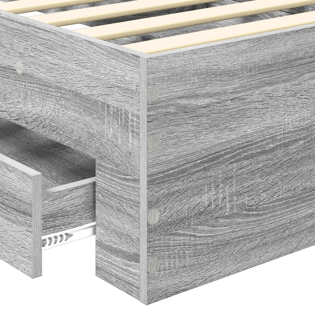 Letto singolo | Letto per adulti | Struttura del letto Grigio Sonoma 90 x 190 cm Legno multistrato