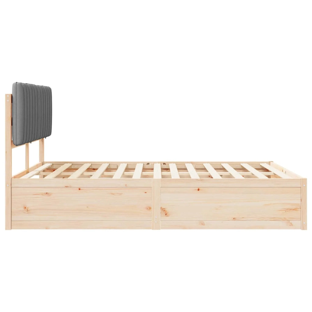 Letto con Testiera Rivestita Grigio chiaro 150 x 200 cm