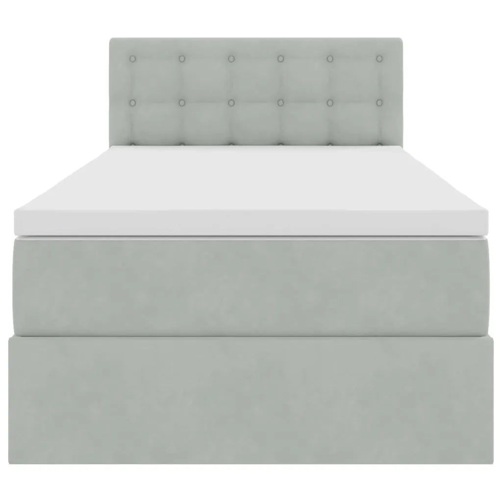 Letto con Contenitore Grigio chiaro 90 x 200 cm Velluto 3370851