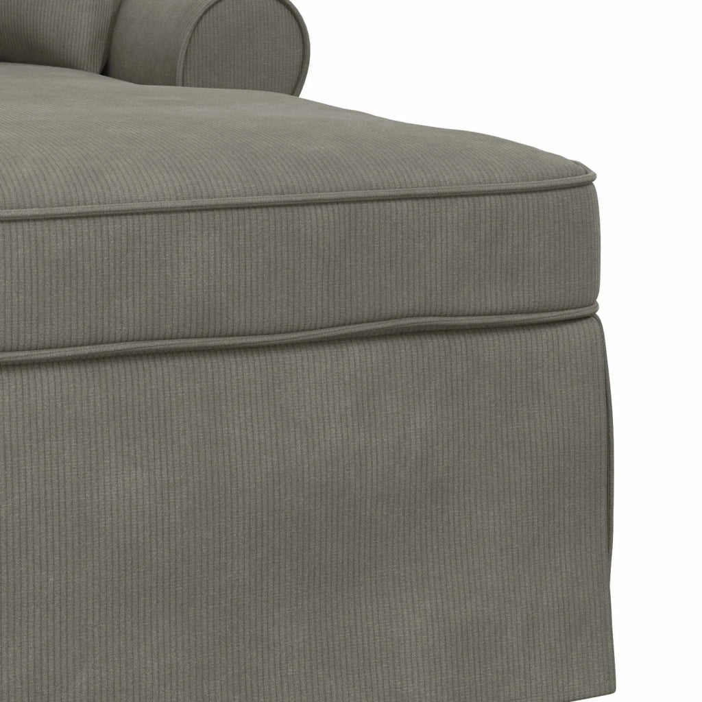 Chaise Longe con Gonna 3 pz Grigio chiaro Tessuto in Cords CFW8764523
