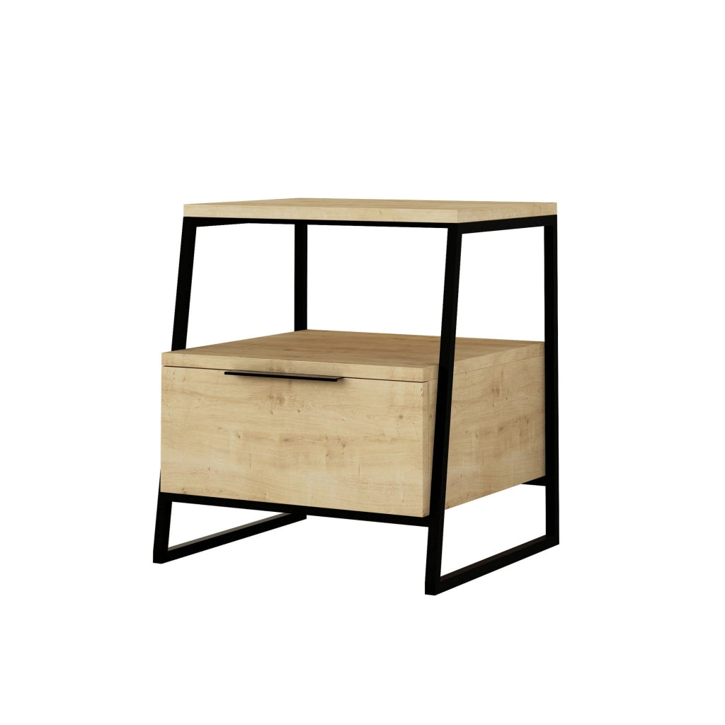 Comodino in legno "Pal" - 45 x 40 x 50 cm - Beige