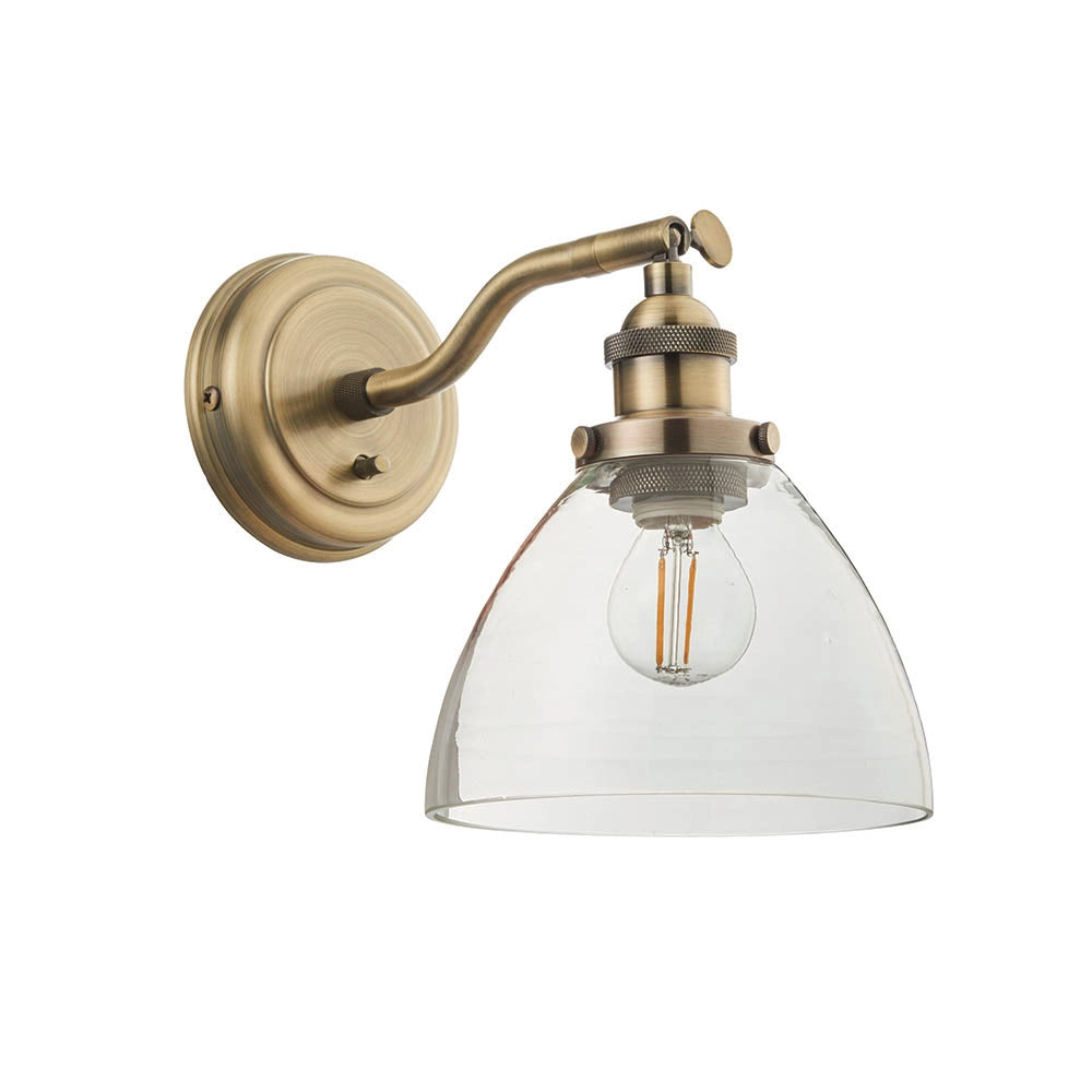 Applique retro ottone anticato con interruttore E14 Endon