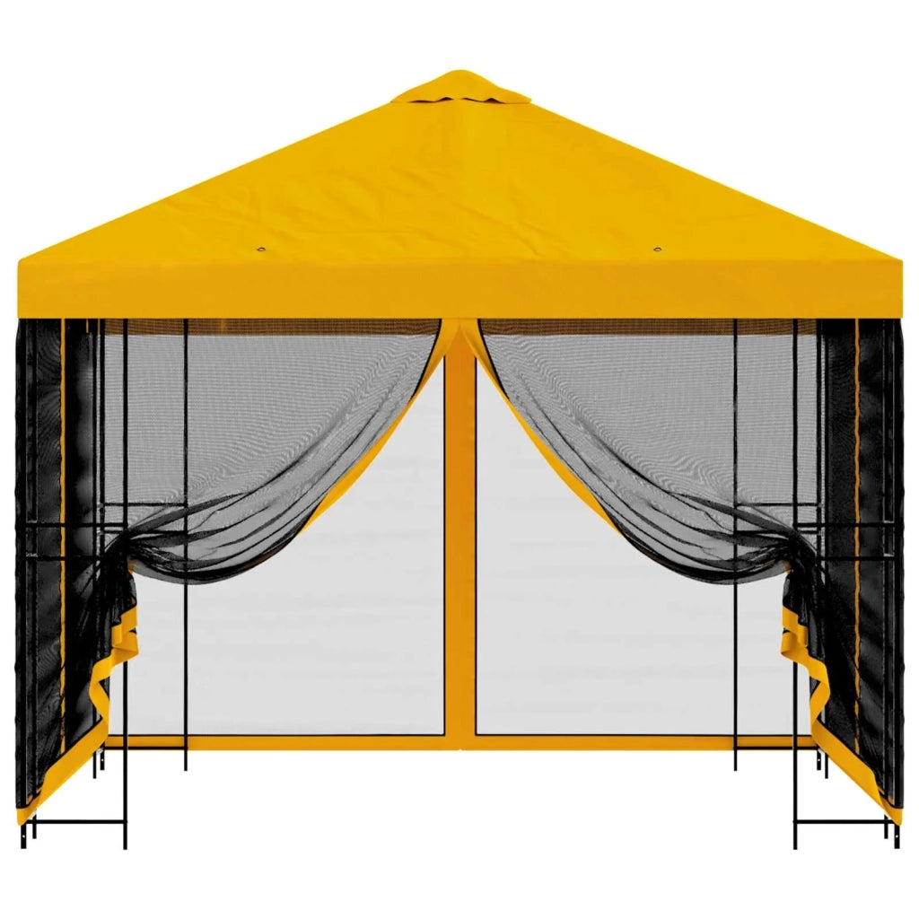 Gazebo da giardino con pareti laterali 3 x 3 m Giallo 900344