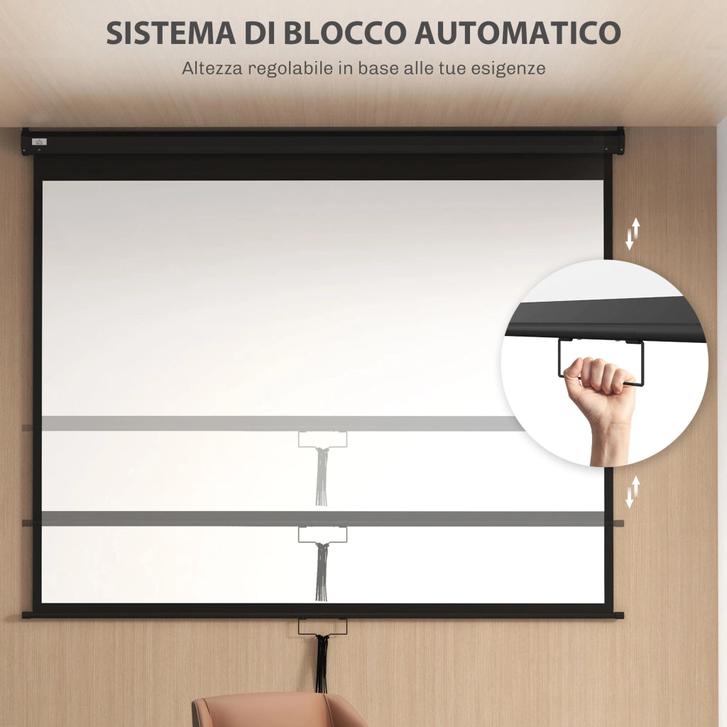 Telo Proiettore 100 Pollici ¨C Minimal ¨C Bianco e Nero 203x152cm