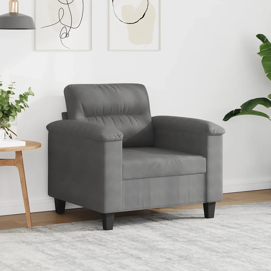 Poltrona | Sedia Relax Grigio Scuro 60 cm in Tessuto Microfibra