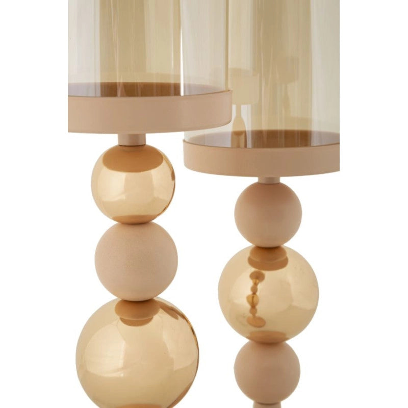 Porta Cand Glassy Rosa Set 2 Pz cm ø 10x32-10x36