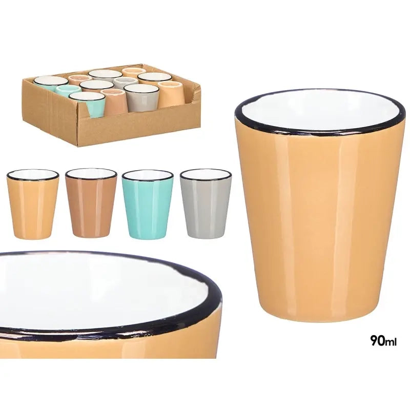 Bicchiere in ceramica 90 ml colori chiari assortiti