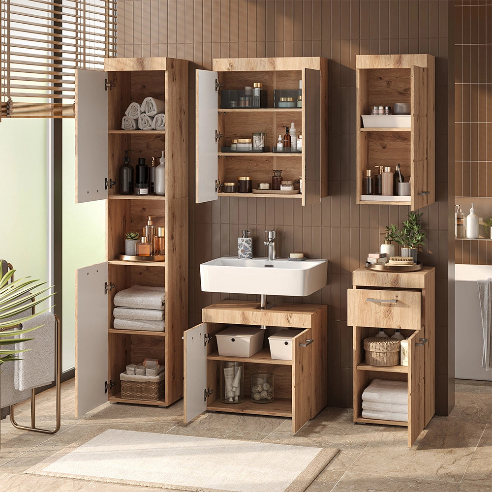 Set mobili bagno Luna Quercia Wotan 5 parti Vicco