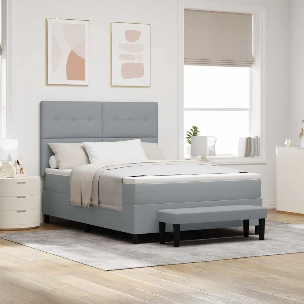 Letto a molle con materasso Grigio chiaro 160 x 200 cm Tessuto