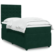 Giroletto a Molle con Materasso Verde Scuro 100x200 cm Velluto 3292277