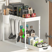 Organizzatore sotto lavandino - 2 piani - bianco - plastico