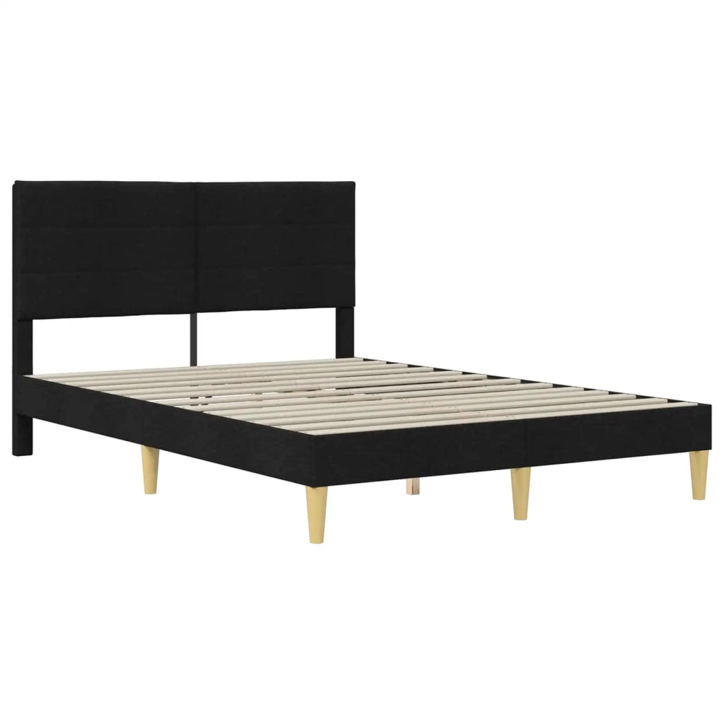 Struttura del letto con testiera-Giroletto Nero 160 x 200 cm Tessuto 396205