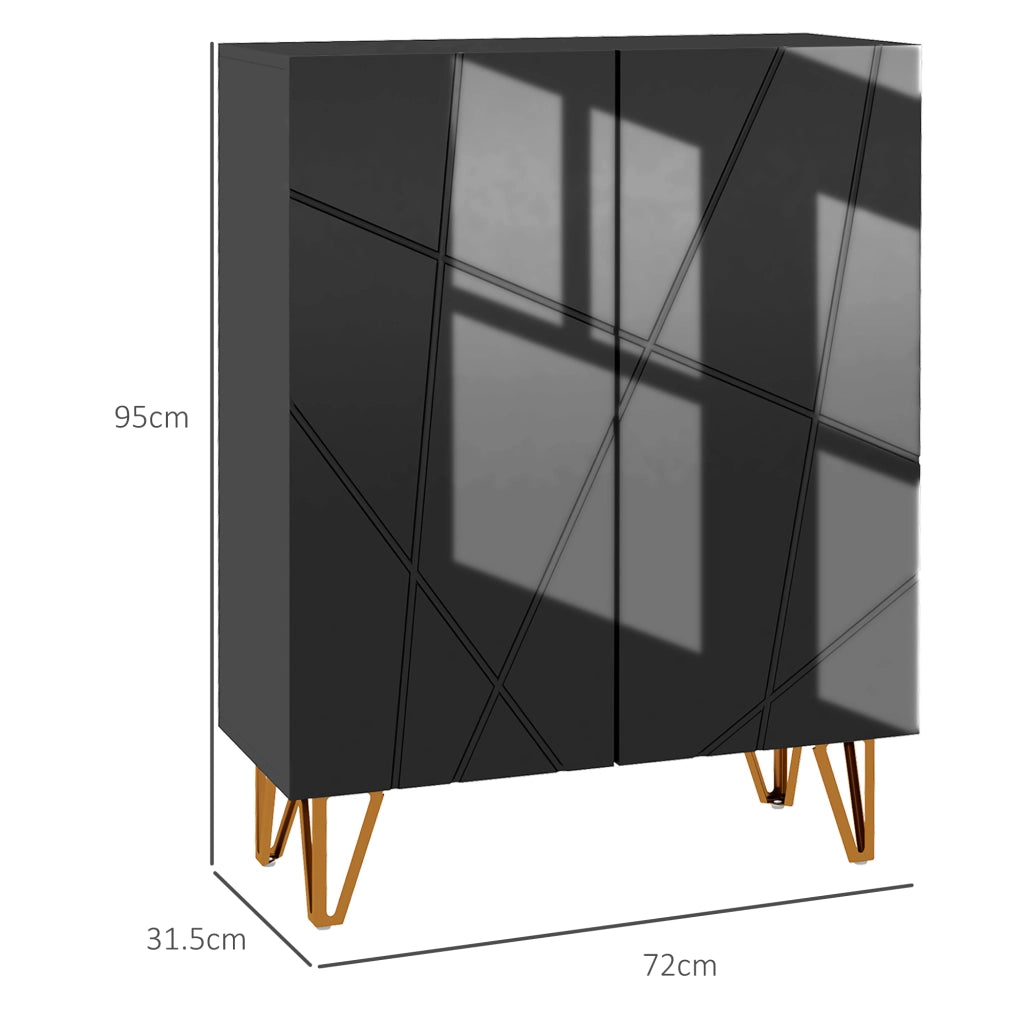 Scarpiera Moderna con Ripiani Regolabili ¨C Minimal ¨C Nero