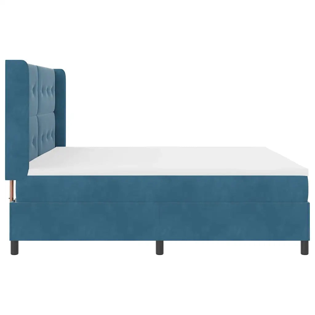 Letto a molle con strisce LED Blu 200 x 200 cm Velluto 3343890