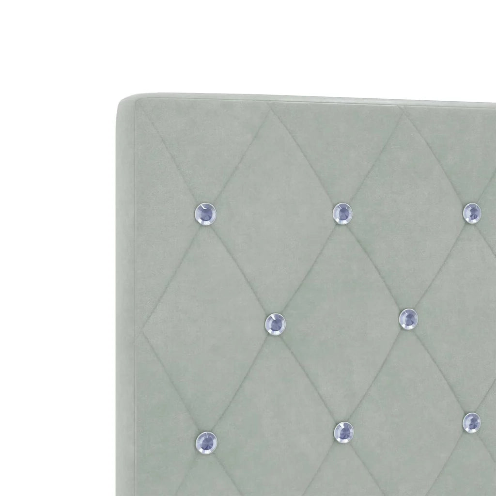 Letto a molle con testiera Grigio chiaro 90 x 200 cm Velluto 3344849