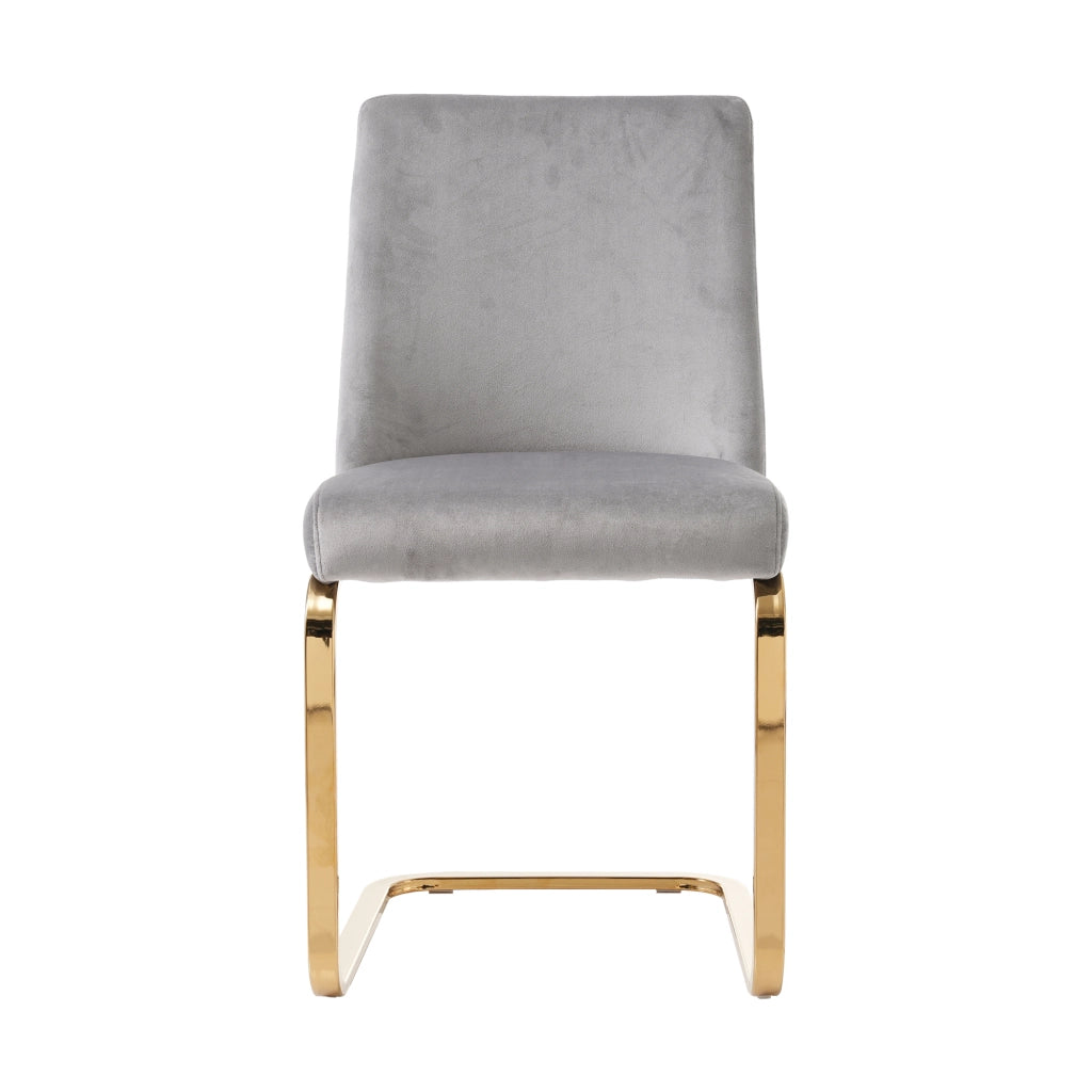 SEDIA in velluto grigio, Set da 4 pezzi