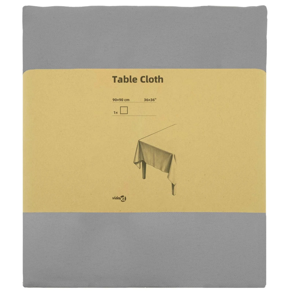 Tovaglia da Tavolo Quadrato Grigio Chiaro 90 x 90 cm Poliestere 42039814