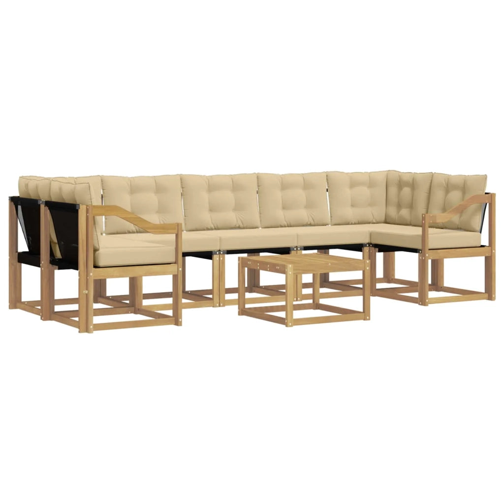 Set di divani da esterno 8 pz Bianco e Beige 3389319