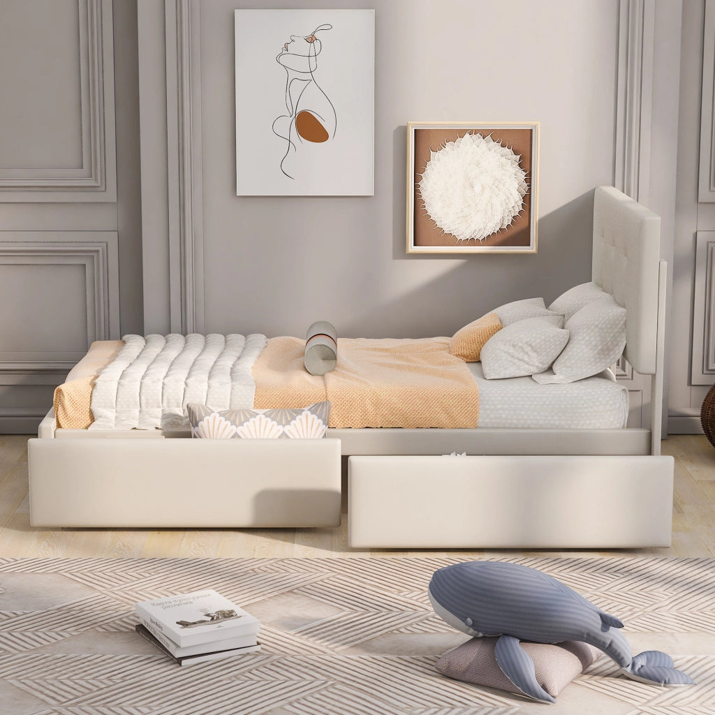 letto imbottito velluto beige 90 x 200 cm